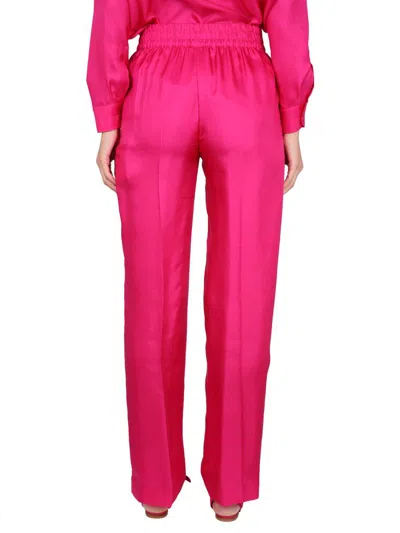 Shop Red Valentino Silk Pants In Fuchsia
