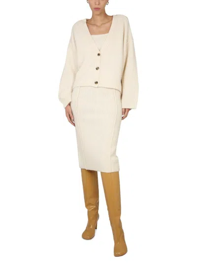 Shop Remain Birger Christensen Cardigan "karin" In Ivory