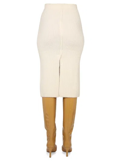 Shop Remain Birger Christensen Midi Skirt In Ivory