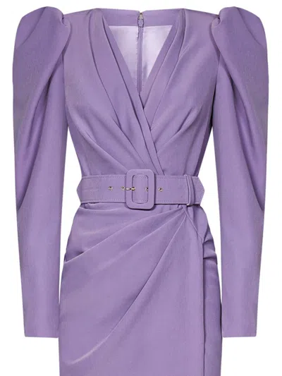 Shop Rhea Costa Chloe Long Dress In Purple