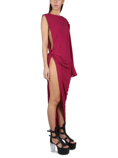 Rick Owens Edfu Gown In Cocoon Silk Blend Crepe Clothing In Fuchsia