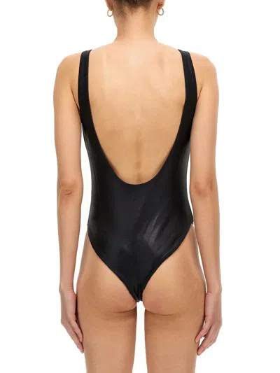 Shop Rotate Birger Christensen Rotate "cismione" One-piece Swimsuit In Black