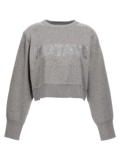 Shop Rotate Birger Christensen Rotate 'firm Knit Cropped' Sweater In Gray