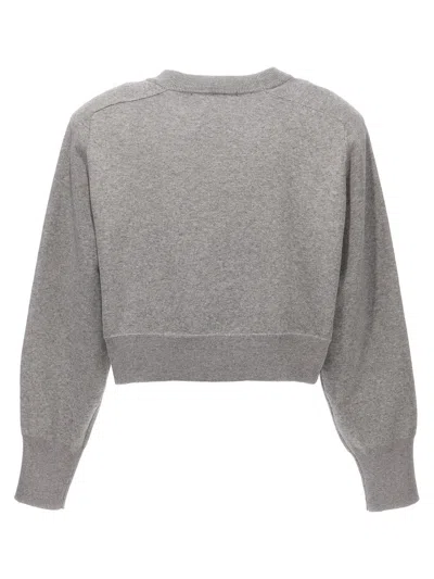 Shop Rotate Birger Christensen Rotate 'firm Knit Cropped' Sweater In Gray