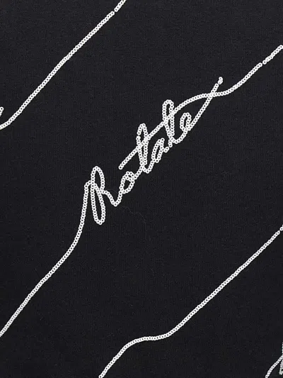 Shop Rotate Birger Christensen Rotate 'sequin Logo' Sweater In White/black