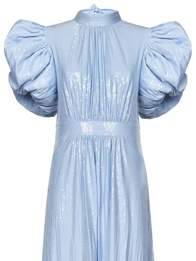 Shop Rotate Birger Christensen Midi Dress In Clear Blue