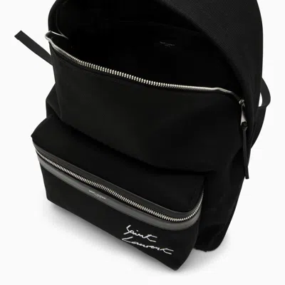 Shop Saint Laurent City Backpack With Embroidery And Trim In Black