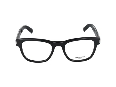 Shop Saint Laurent Eyeglasses In Black Crystal Transparent