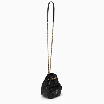Shop Saint Laurent Joe Mini Quilted Bucket Bag In Black