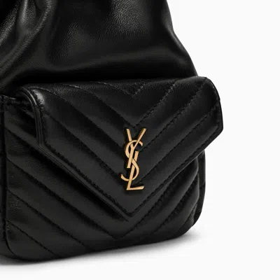 Shop Saint Laurent Joe Mini Quilted Bucket Bag In Black