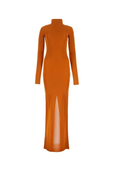 Shop Saint Laurent Long Dresses. In Orange