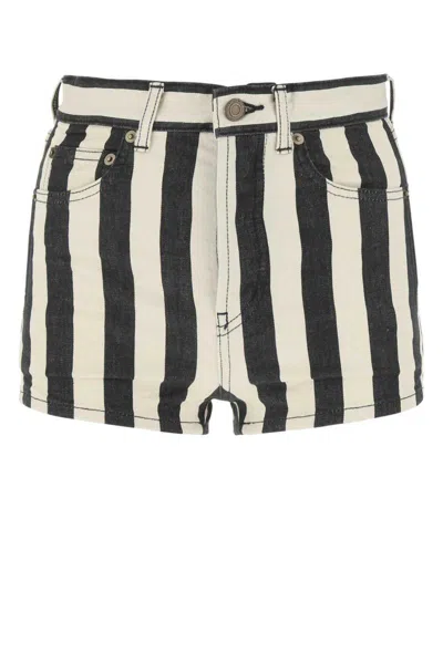 Shop Saint Laurent Shorts In Stripped