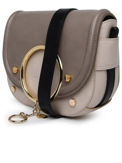 Shop See By Chloé Leather Mara Shoulder Bag In Grey