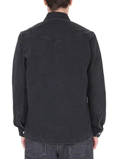 Shop Séfr Regular Fit Shirt "palak" In Black