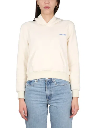 Shop Sporty And Rich Sporty & Rich Sweatshirt With Logo In Beige