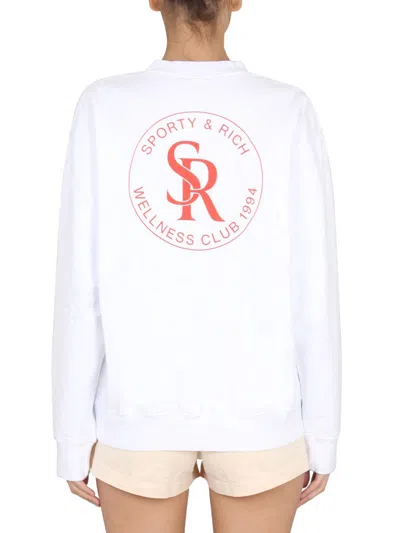 Shop Sporty And Rich Sporty & Rich Sweatshirt With Logo Unisex In White