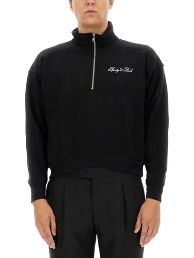 Shop Sporty And Rich Sporty & Rich Sweatshirt With Logo Unisex In Black