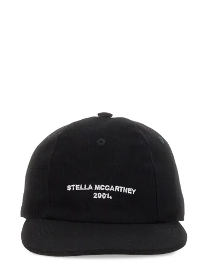 Shop Stella Mccartney Baseball Hat With Logo Embroidery In Black
