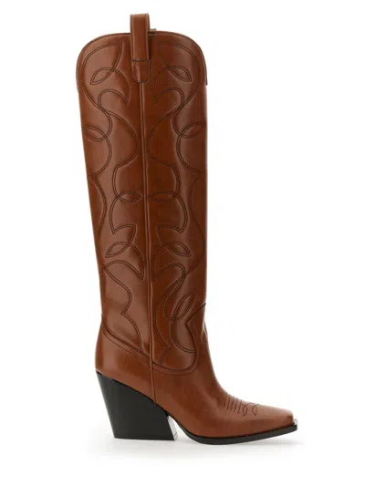 Stella Mccartney Cowboy Cloudy Tall Western Boots In Buff