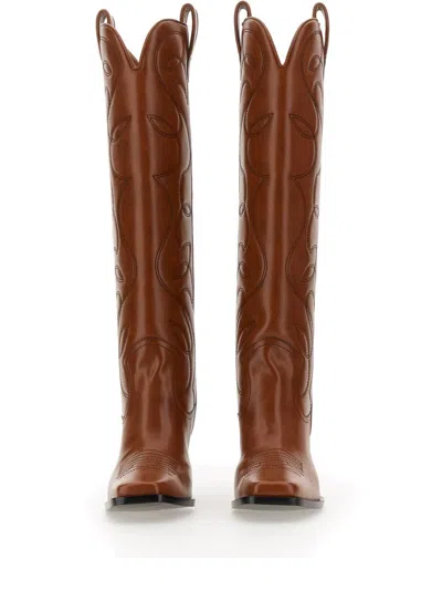 Stella Mccartney Cowboy Cloudy Tall Western Boots In Buff