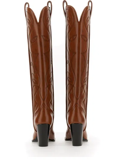 Stella Mccartney Cowboy Cloudy Tall Western Boots In Buff