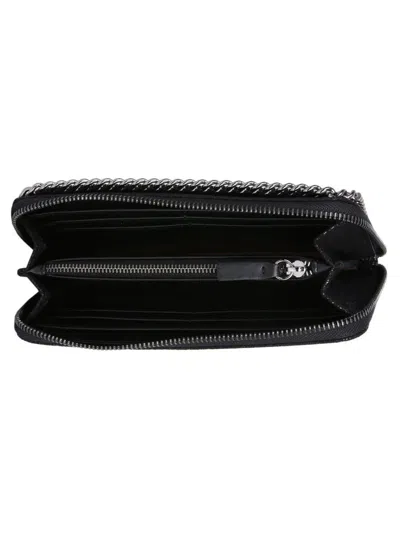 Shop Stella Mccartney Falabella Zipper Around Wallet In Black