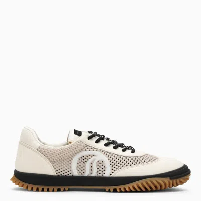 Shop Stella Mccartney Low Trainer With White S-wave Mesh Panels In Grey
