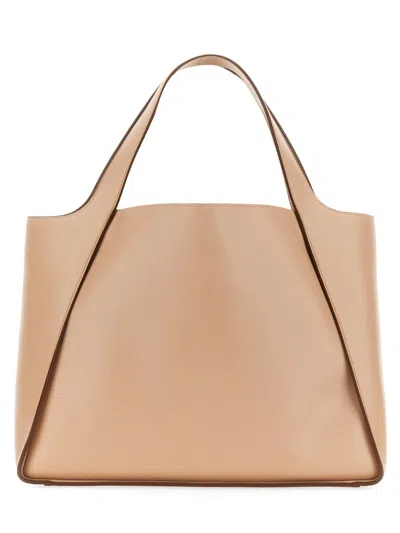 Shop Stella Mccartney Tote Bag With Logo In Powder