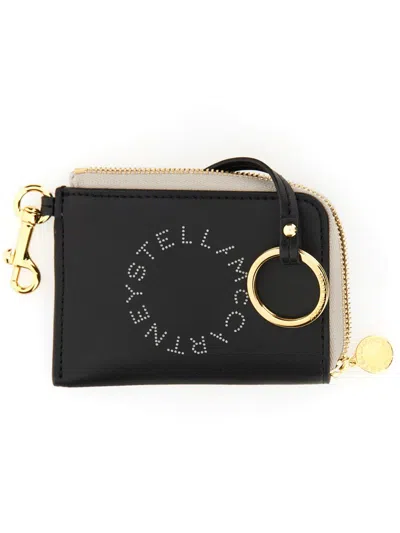 Stella Mccartney Stella Mc Cartney Two Tone Alternappa Card Holder In Black