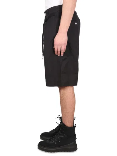 Shop Stone Island Shadow Project Belted Bermuda Shorts In Black