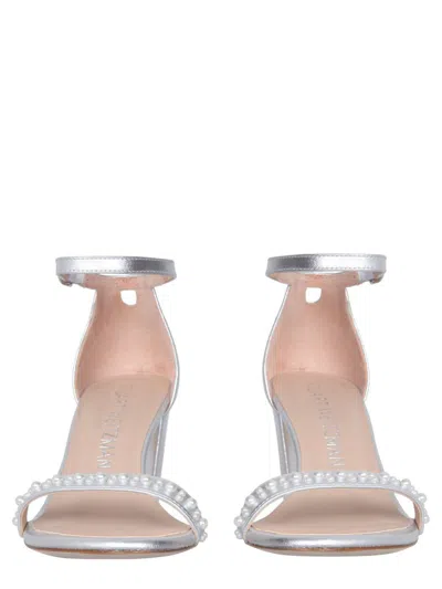 Shop Stuart Weitzman Nearly Nude Sandals In Silver