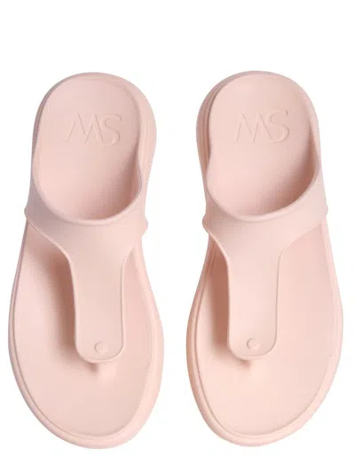 Shop Stuart Weitzman Stuflex T-strap Slide Sandals In Pink