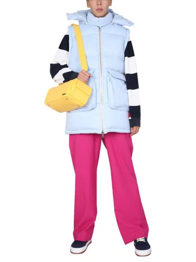 Sunnei Removable Sleeved Puffy Down Jacket In Azure