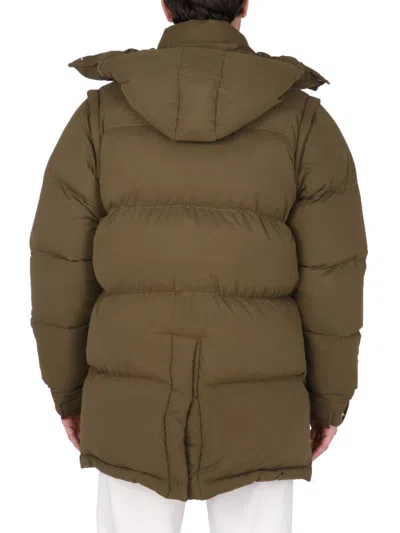 Sunnei Removable Sleeved Puffy Down Jacket In Military Green