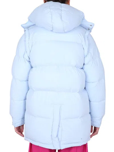 Sunnei Removable Sleeved Puffy Down Jacket In Azure