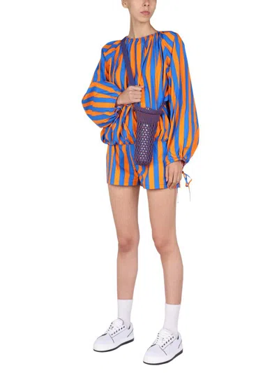 Shop Sunnei Striped Pattern Shirt In Multicolour