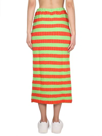 Shop Sunnei Striped Skirt In Multicolour