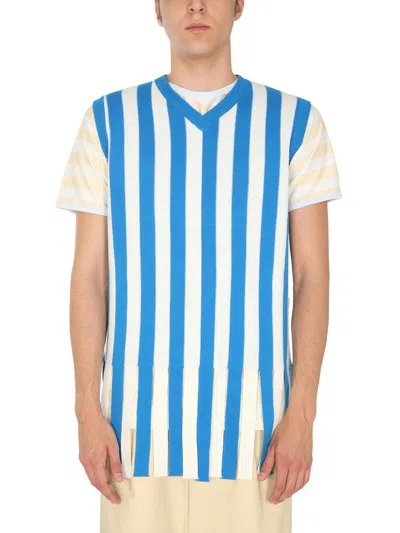 Sunnei V-collar Short-sleeved T-shirt In Multicolour