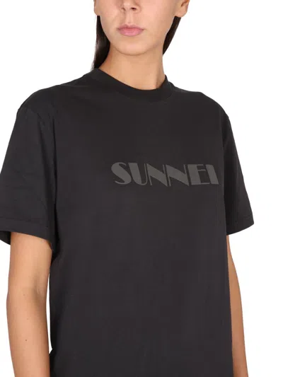 Shop Sunnei T-shirt With Logo In Black