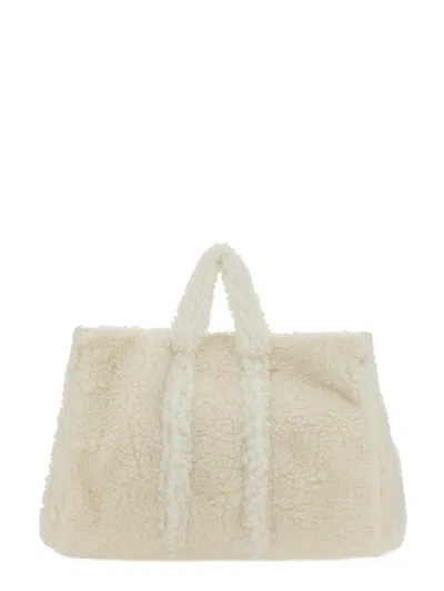 Shop Sunnei Teddy Fleece Bag Unisex In White