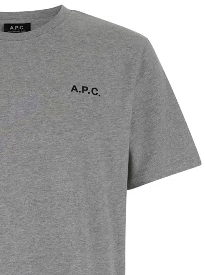 Shop Apc T-shirt Wave In Grey