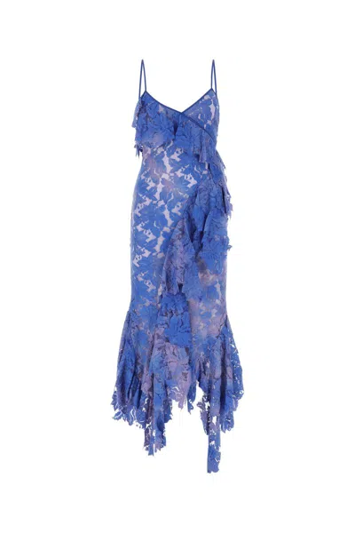 Attico Thelma Ruffle Godet-hem Lace Midi Dress In 450