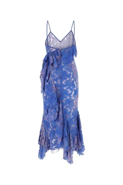 Attico Thelma Ruffle Godet-hem Lace Midi Dress In 450