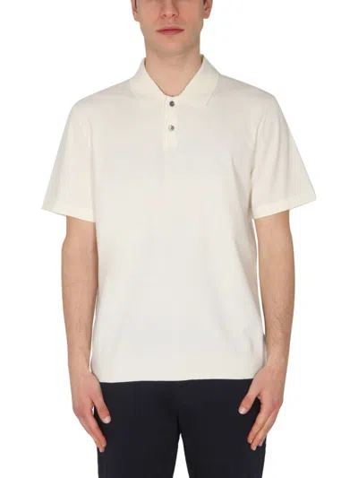 Theory Buttoned Polo Shirt In Ivory