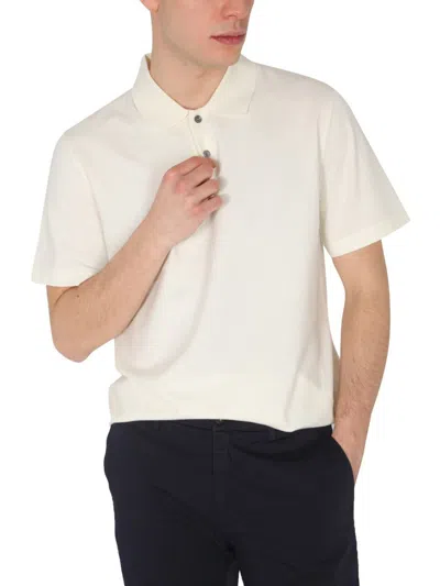 Theory Buttoned Polo Shirt In Ivory