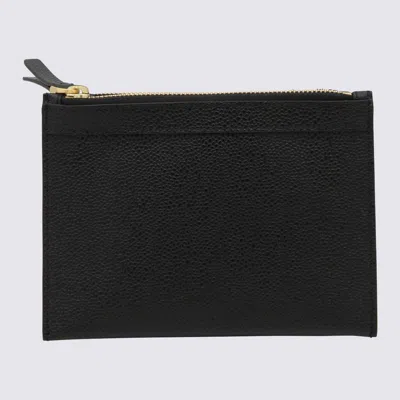 Shop Thom Browne Black Leather Rwb Crossbody Bag