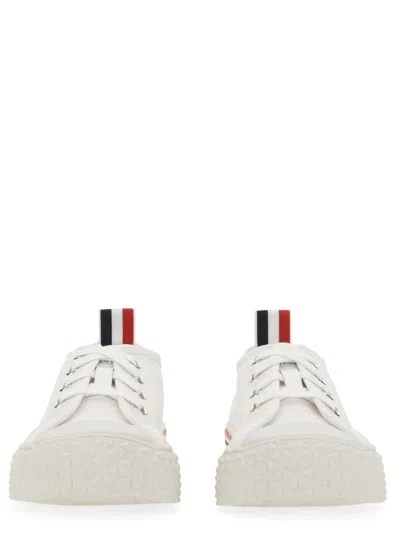 Shop Thom Browne Cotton Sneaker In White