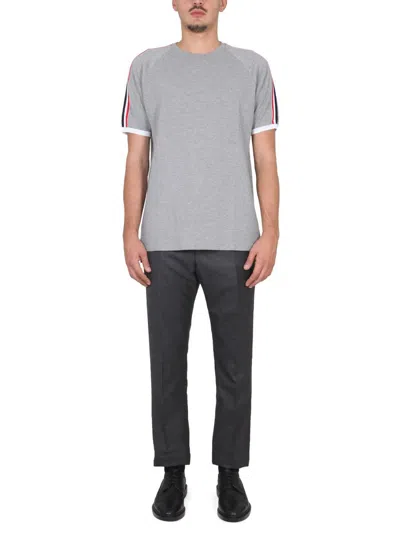 Shop Thom Browne Crewneck T-shirt In Grey