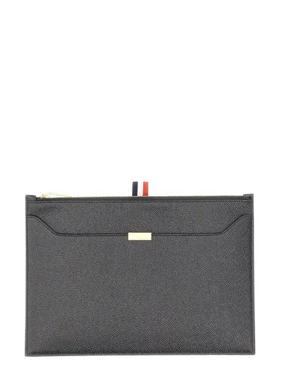 Shop Thom Browne Leather Briefcase In Black