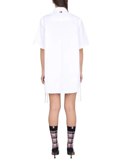 Shop Thom Browne Mini Chemiser Dress In White